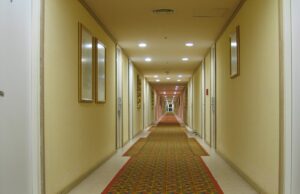 downlights on the hall