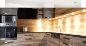 kitchen with under cabinet lights