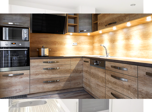 kitchen with under cabinet lights