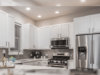 kitchen with cool mounted LED downlights