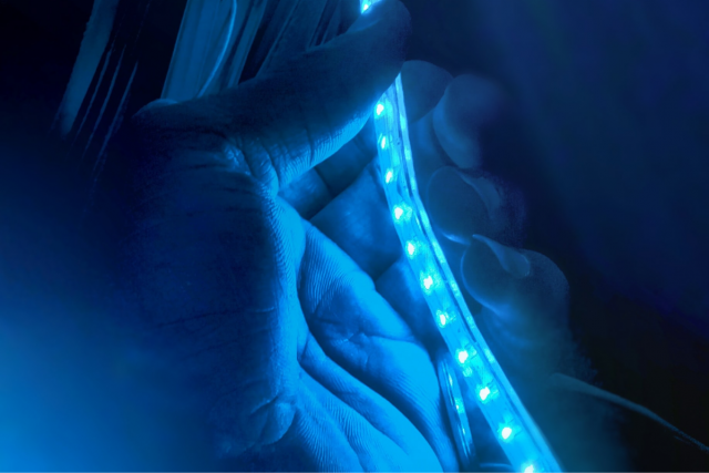 blue LED strip light