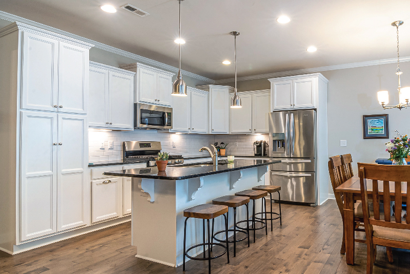 White Modern Kitchen with Fire Rated Downlights