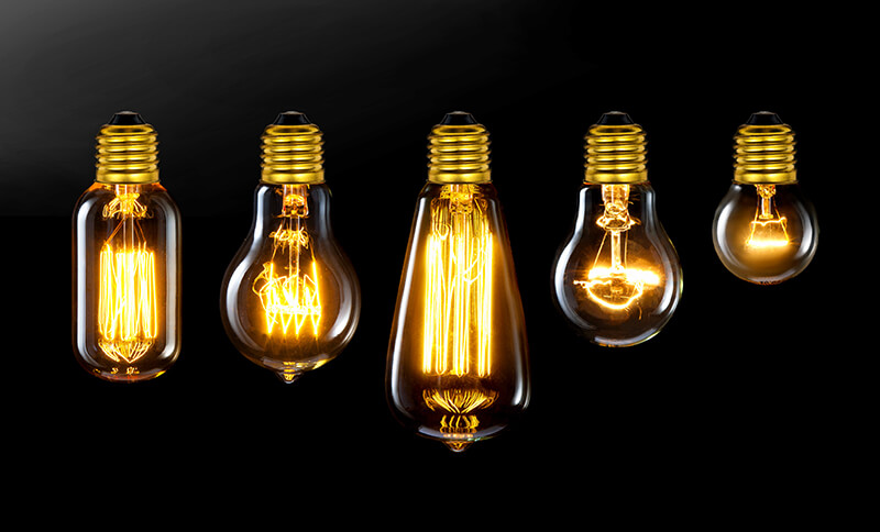 5 various light bulbs