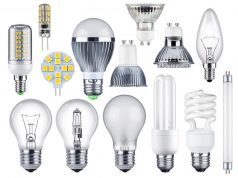 various led light bulbs and halogen/cfl bulbs