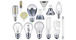 various led light bulbs and halogen/cfl bulbs