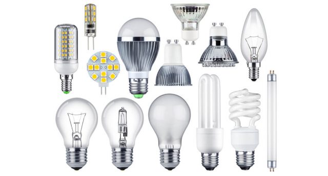 various led light bulbs and halogen/cfl bulbs