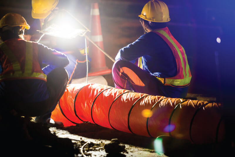 men in a construction site