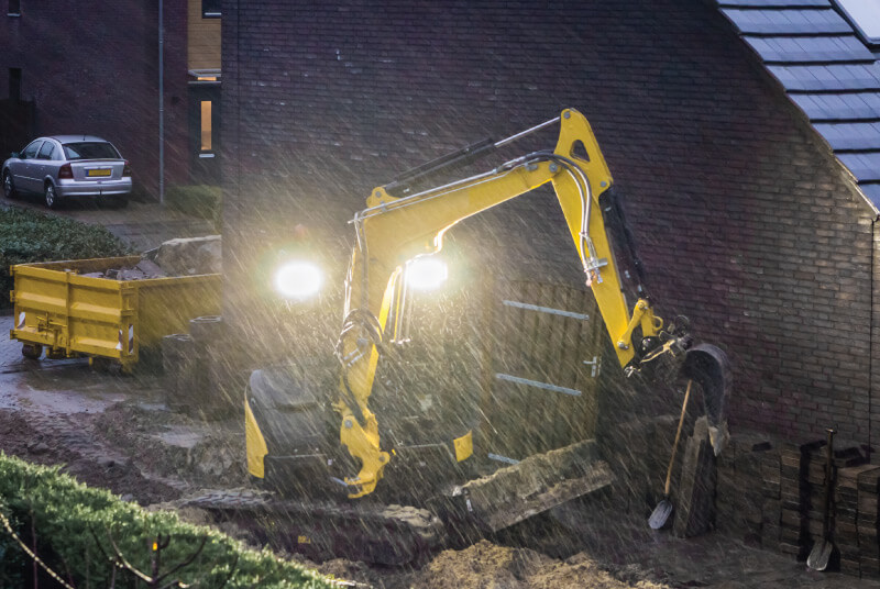 yellow excavator