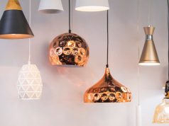 pendant lamps in various colours and sizes