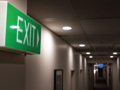 green exit sign