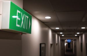 green exit sign