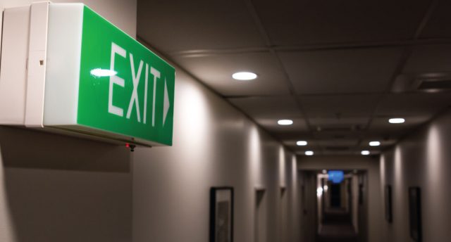 green exit sign
