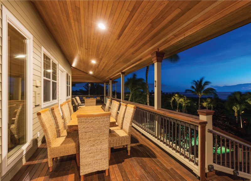 deck with chairs and table