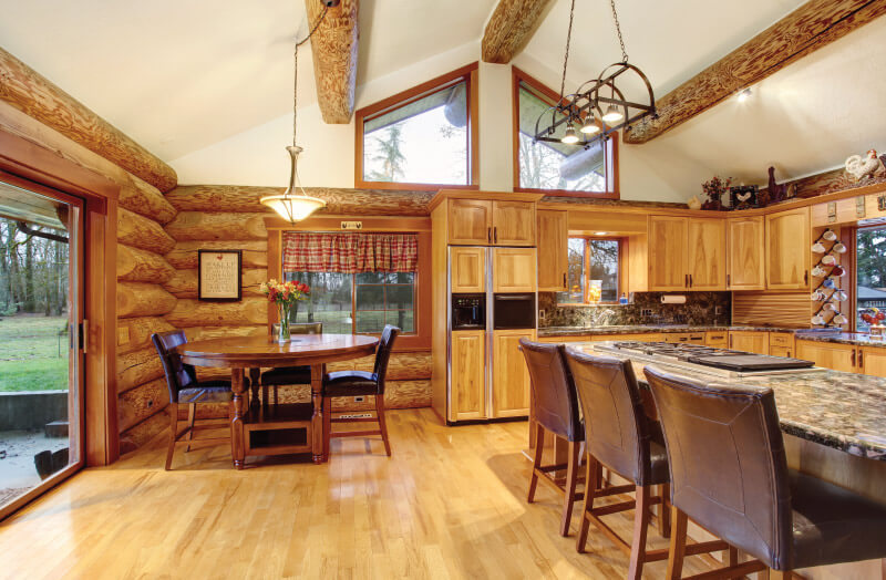 dining room with wooden furniture