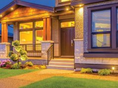 bright and well lit front porch