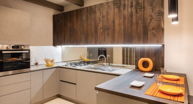 kitchen with under cabinet lights