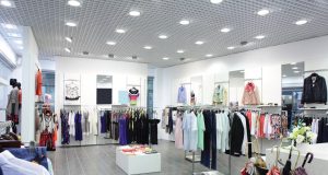 department store with white lights