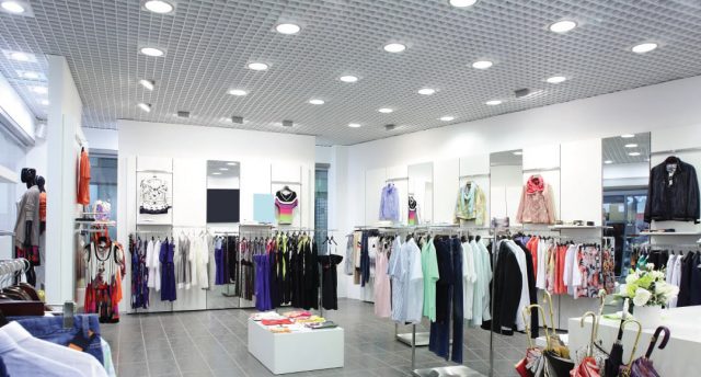 department store with white lights