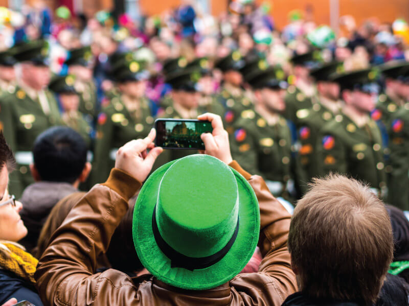 crowd celebrating St. Patrick's Day