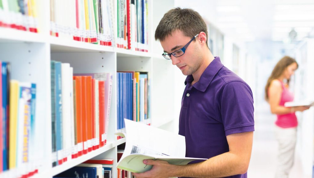 man reading a book