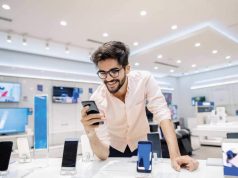 man checking a phone