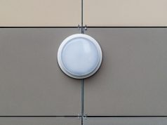 white bulkhead light on a wall