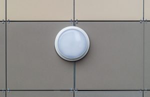 white bulkhead light on a wall