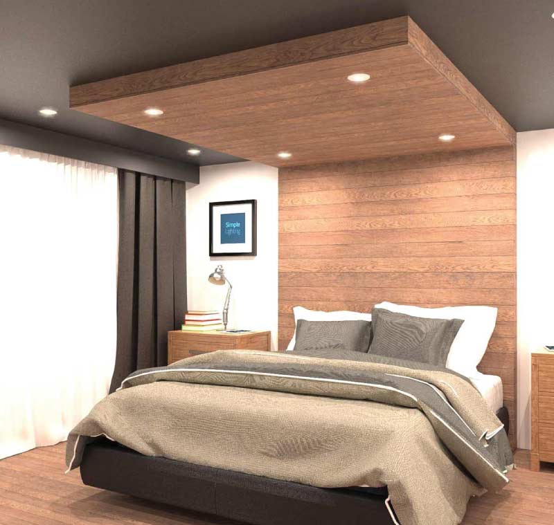 bedroom with wooden backboard