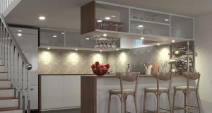 kitchen with war mwhite under cabinet lights