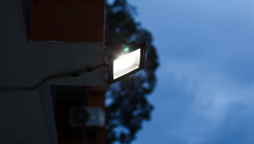 flood light mounted on a wall