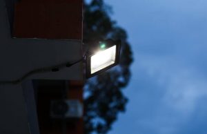 flood light mounted on a wall