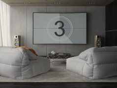 media room with grey bean bags