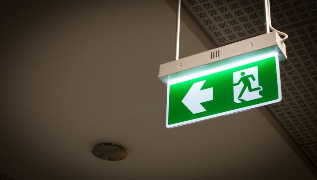 Green emergency exit sign