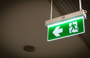 Green emergency exit sign