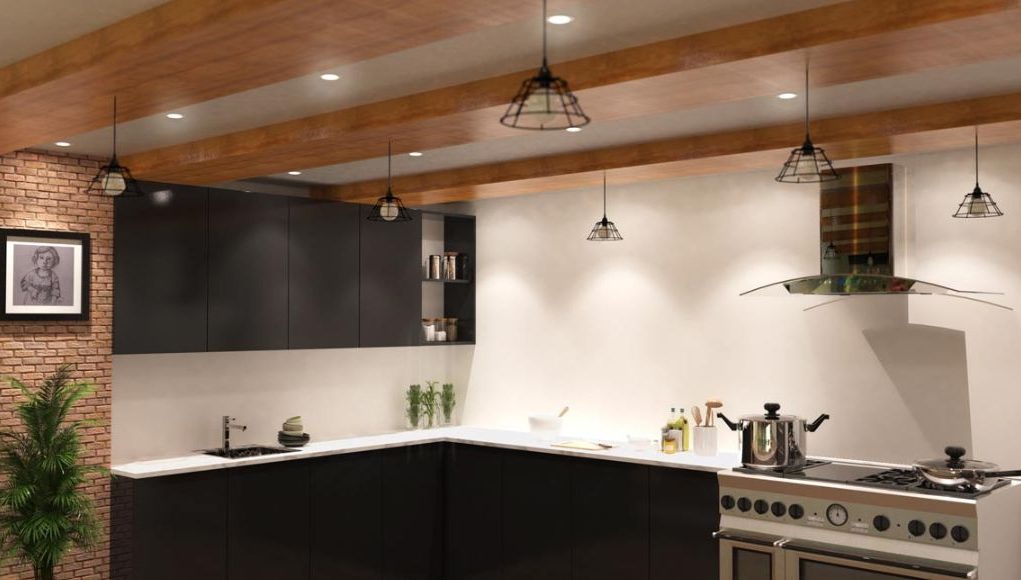 kitchen with LED downlights