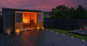 deck with dark grey floors