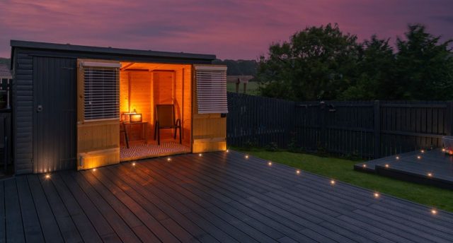 deck with dark grey floors