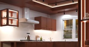 kitchen with natural white LED lights