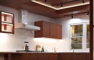 kitchen with natural white LED lights