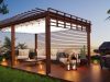 garden patio with lanterns and festoon lights