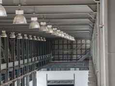 high bay lights in a warehouse