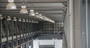 high bay lights in a warehouse