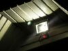 mounted LED flood light on house front