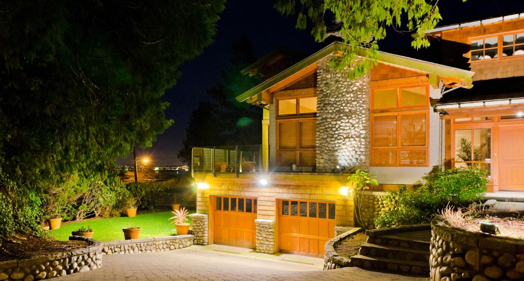 outdoor space with LED flood light