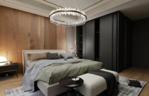 Bedroom statement lighting