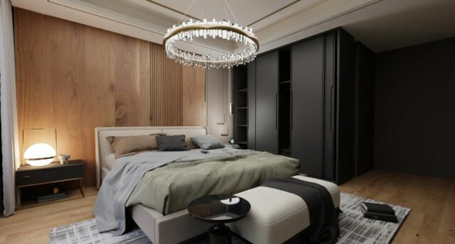 Bedroom statement lighting