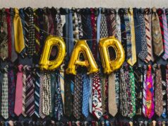 dad sign with many neckties