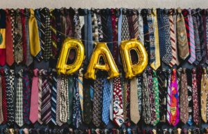 dad sign with many neckties