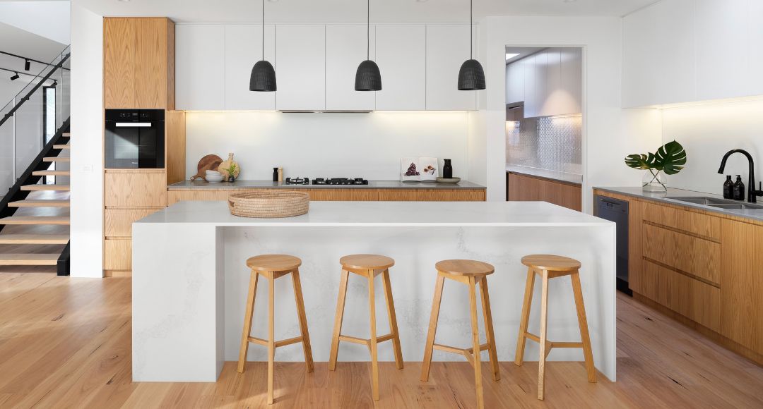kitchen with minimalist lighting