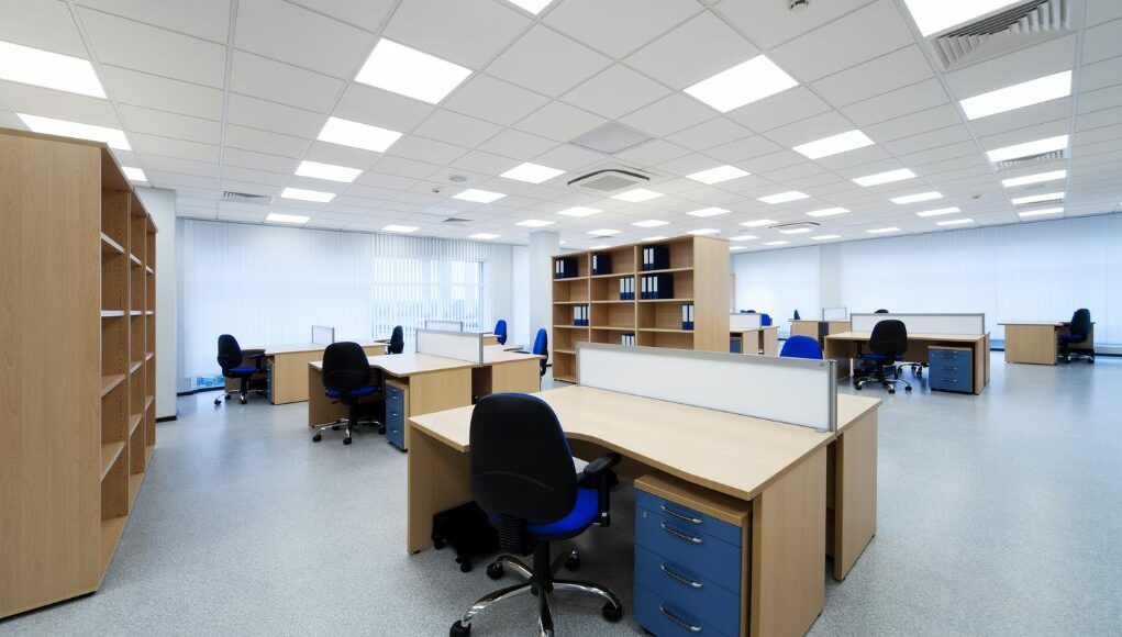 office with LED panels